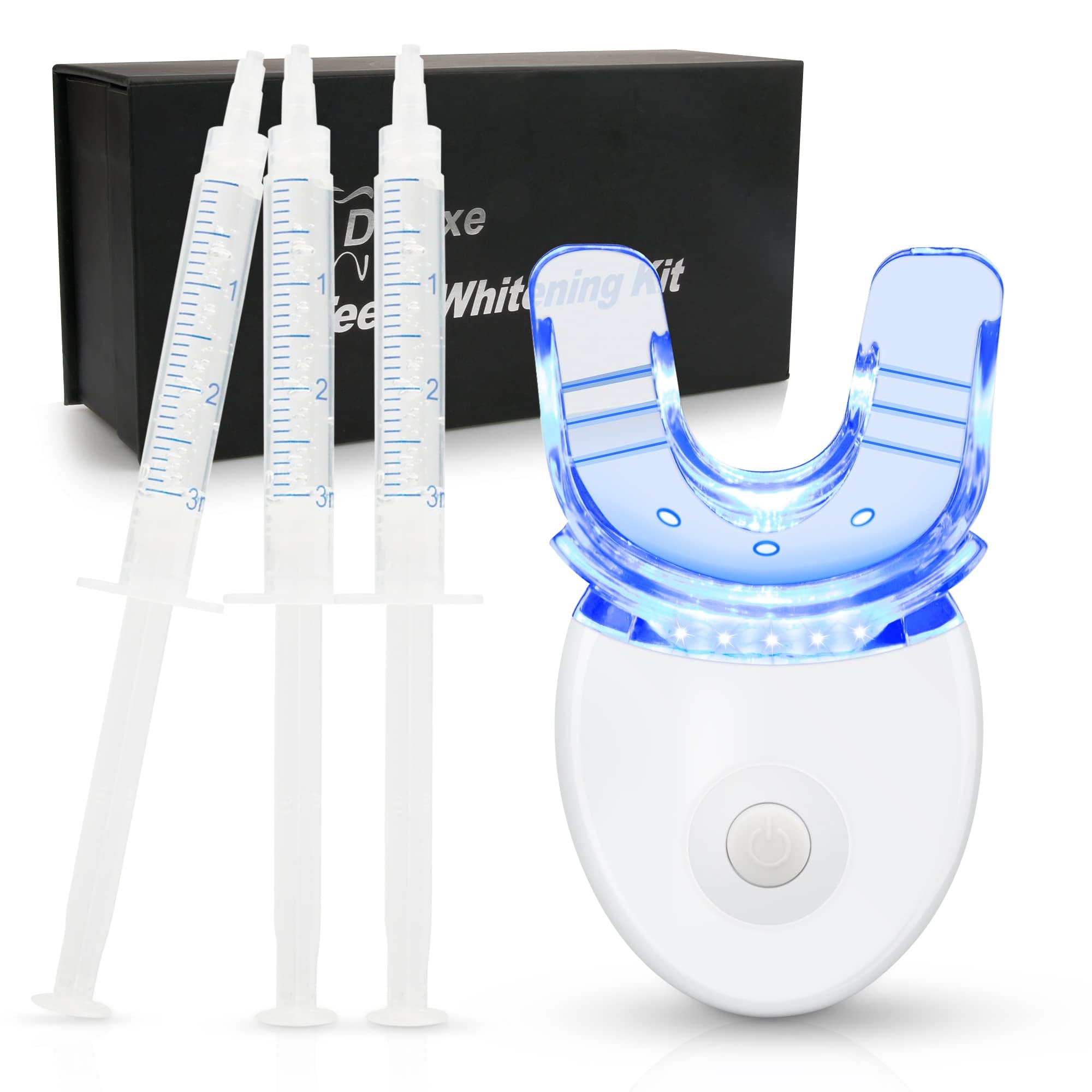 Suerbeaty Teeth Whitening Kit with Light, Professional Teeth Whitener with 3 Whitening Gel, Mouth Tray, 15 Minutes Effective Home Tooth Whitening