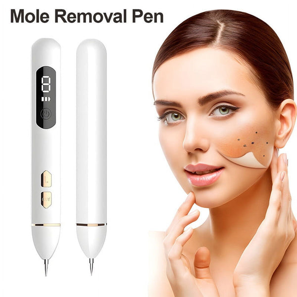 Electric Mole Skin Tag Remover Pen Laser Plasma Pen 9 Adjustable Intensity Dark Spot Remover Pen with Replaceable Needles to Remove Skin Tags at Home Use for Women and Men