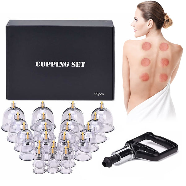 Suerbeaty cupping therapy set Professional Acupoint Cupping Sets Portable, Suction Cupping Set with Vacuum Magnetic Pump Cellulite Cupping Massage Kit 22-cup