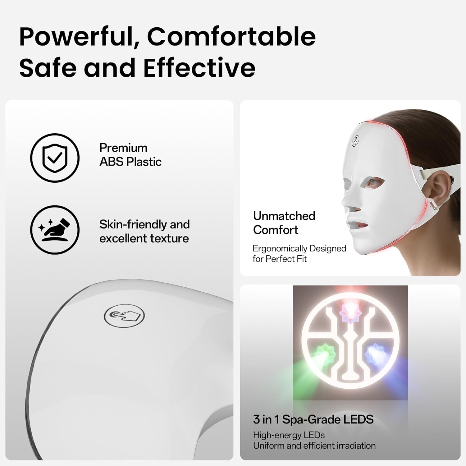 RUTAWZ Led Face Mask - 7 Color Light Therapy for Anti-Aging, Acne ...
