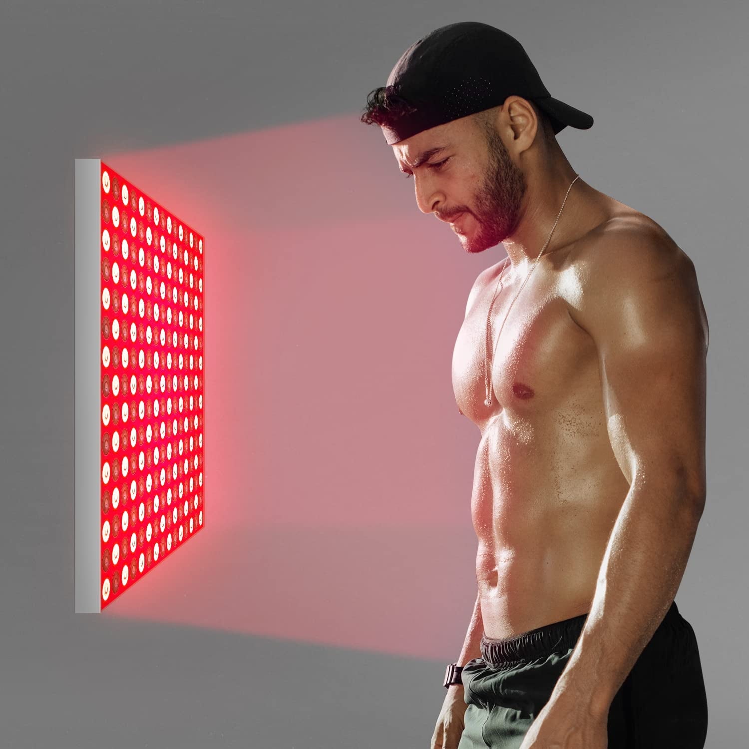 Red Light Therapy, 45W LED Panel with Stand, Deep 660nm and Near Infrared 850nm Light Combo, Red Light Therapy Device for Body Face, Skin Care, Pain Relief of Muscles Joints Knee Ankle