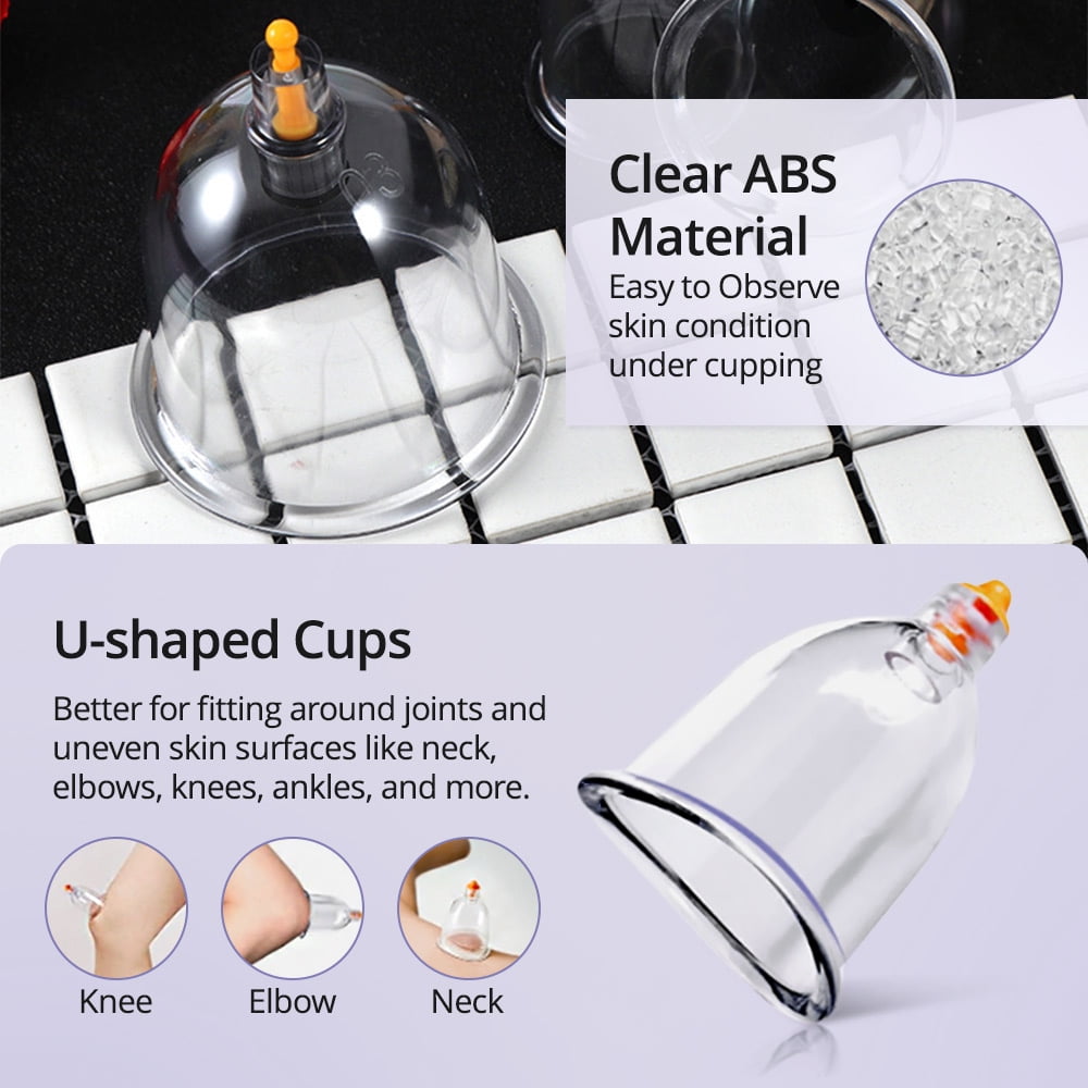 Suerbeaty cupping therapy set Professional Acupoint Cupping Sets Portable, Suction Cupping Set with Vacuum Magnetic Pump Cellulite Cupping Massage Kit 22-cup