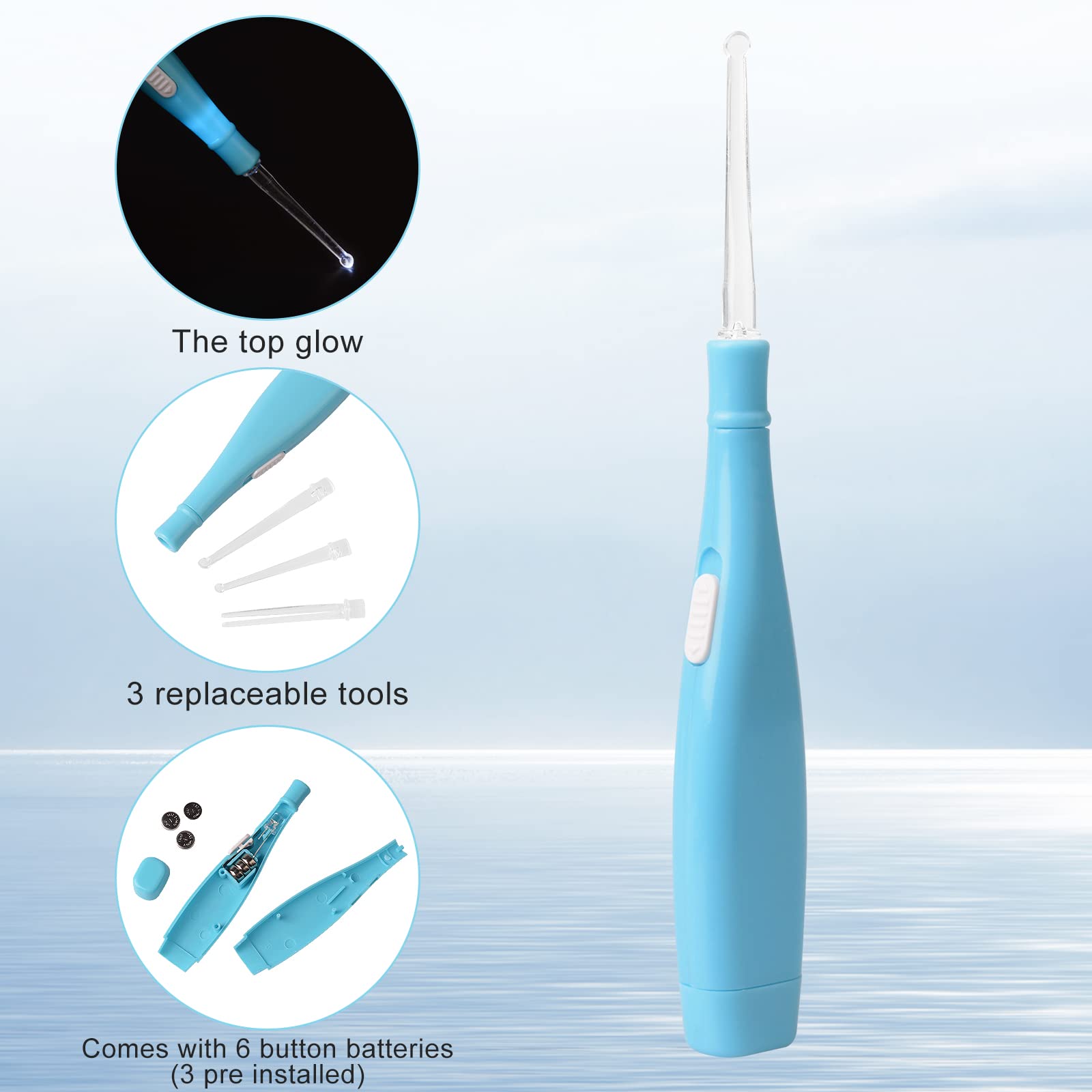 Suerbeaty Tonsil Stone Remover Set Includes 1 Tonsil Stone Remover with LED Light, 1 Stainless Steel Tonsil Stone Removal Tool, 1 Curved Irrigator Syringe and 100 Long Swabs to Get Rid of Bad Breath