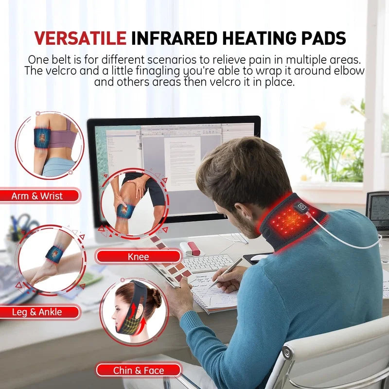 Suerbeaty Red Light Therapy for Neck, 660nm Red Light and 850nm Near Infrared Light Therapy Belt for Body Shoulder Chin Neck Hand Wrist with Timer Wearable Red Light Therapy Wrap Chin Strap Unisex LT-OL718
