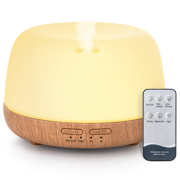 Suerbeaty Essential Oil Diffuser, Ultrasonic Aromatherapy Oil Humidifier with 7 Colors Lights 2 Mist Mode for Home