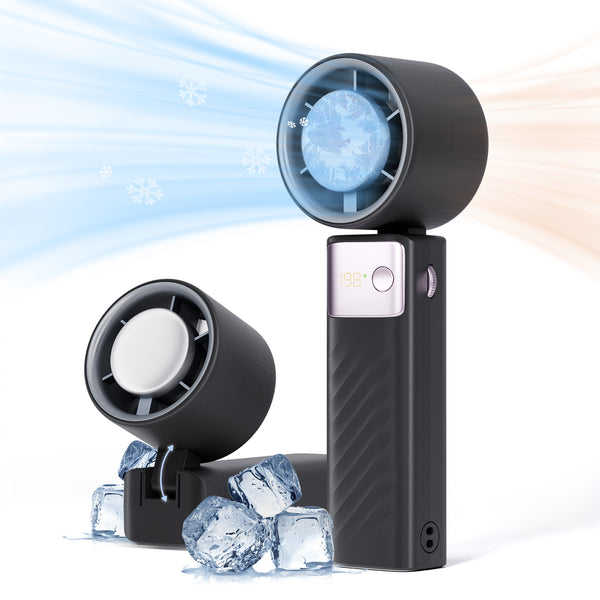 Portable Handheld Fan with Ice-Cooling Pad - 4000mAh Rechargeable
