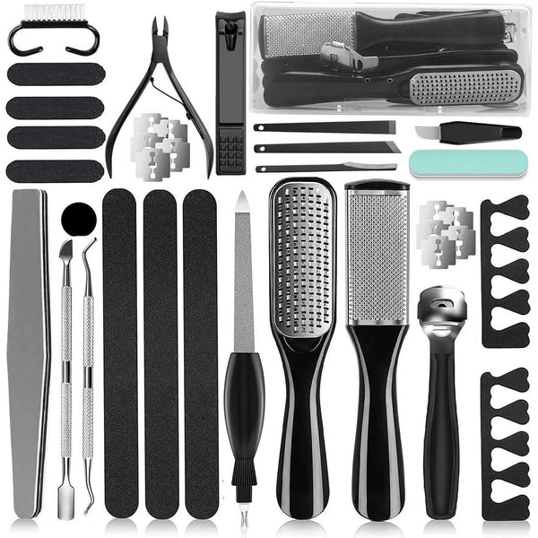 36-in-1 Pedicure Kit & Tools for Feet – Callus Remover, Foot File & Nail Clippers Set