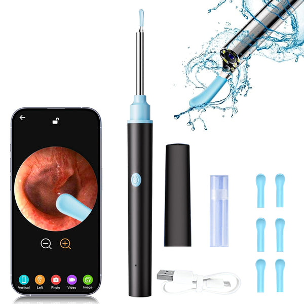 Ear Wax Removal, Ear Cleaner with 1080P Ear Camera, Wireless Earwax Removal Kit with 6 Ear Spoon and LED Light for Ear Cleaning