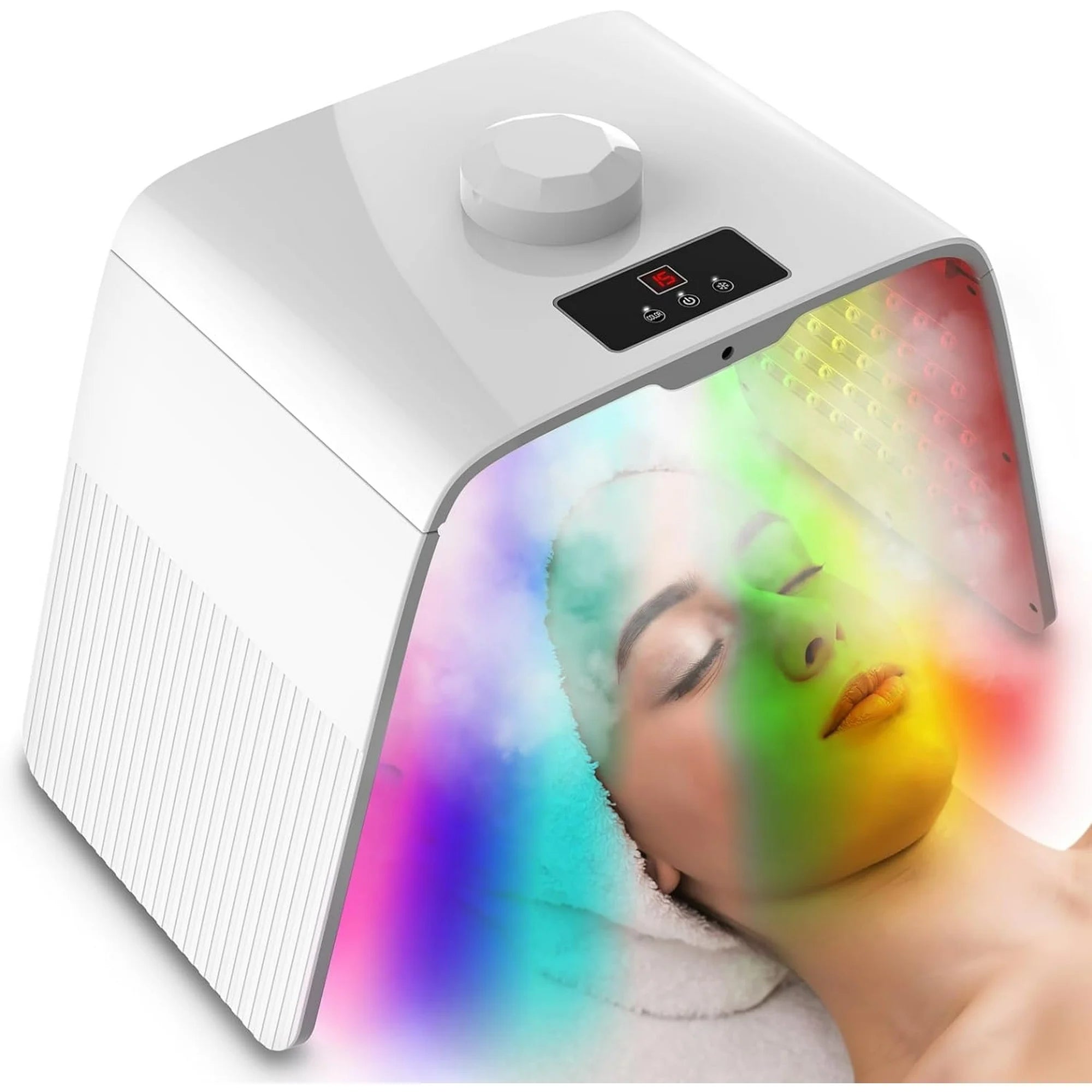 LED Face Mask 7-Color Portable LED Light Therapy Device with Nano Mist Spray for Skin Care