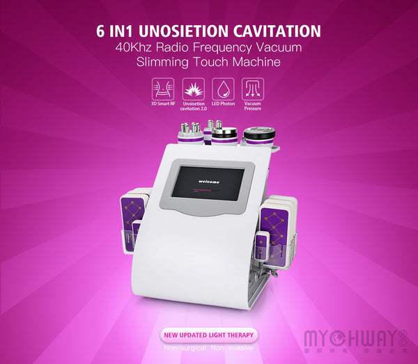 Unoisetion 6 In1 Cavitation 40K Radio Frequency Vacuum Body Slimming Machine for Spa Salon Studio Home Use | MS-54D4S