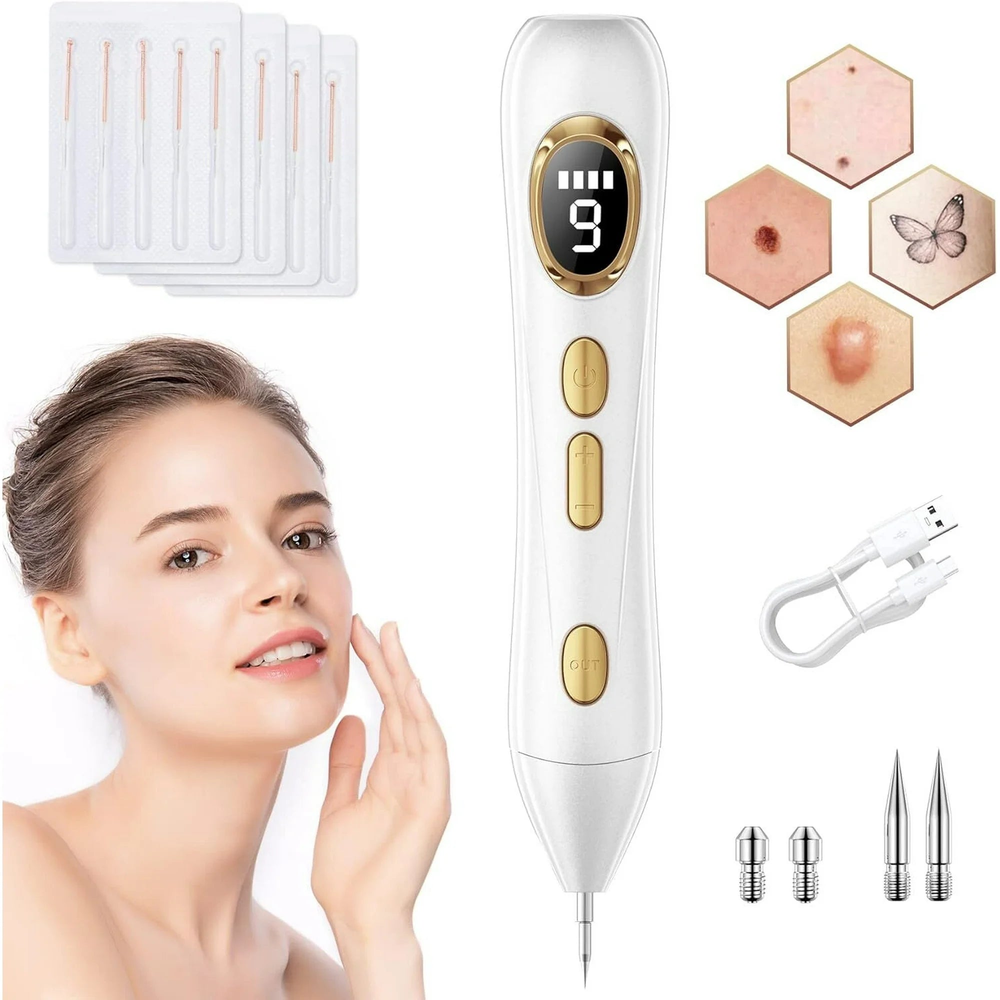 Portable Skin Imperfection Remover with 9 Adjustable Modes, USB Rechargeable