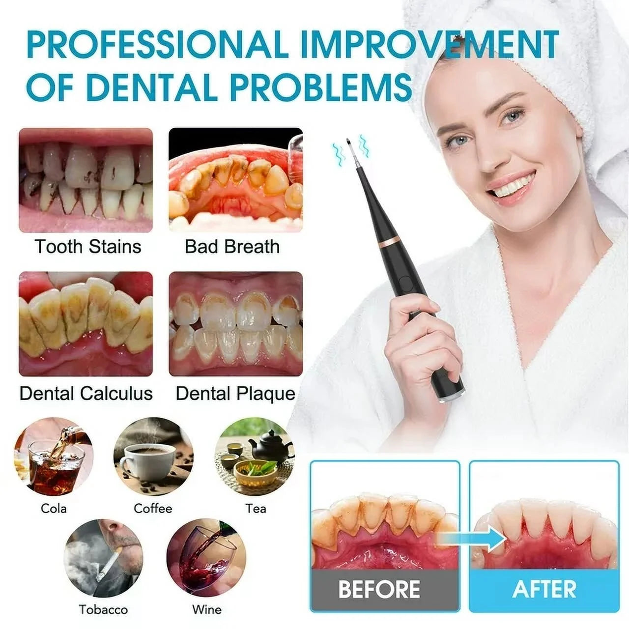 Dental Tartar Calculus Plaque Remover with Mouth Mirror