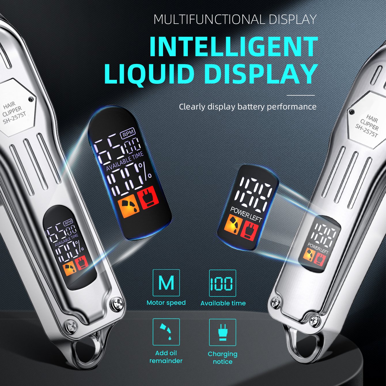 Professional Hair Clippers for Men, Cordless Clippers & Trimmers Set with LCD Display