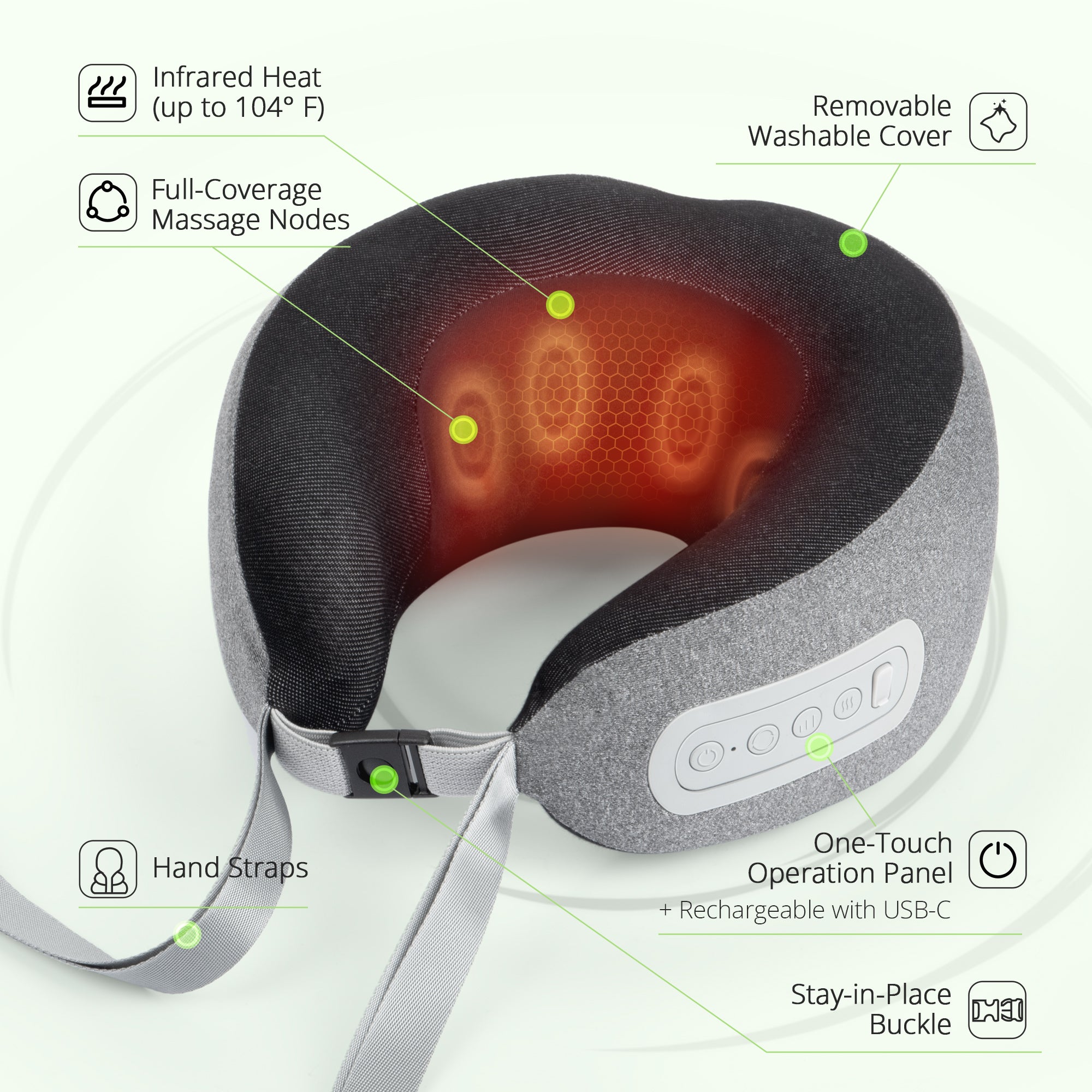 Neck Massager Pillow with Heat, Suerbeaty Portable Shiatsu Neck Massage Pain Relief Deep Tissue,Heated Pillow for Travel,Office & Home,Ideal Gift for Her,Him