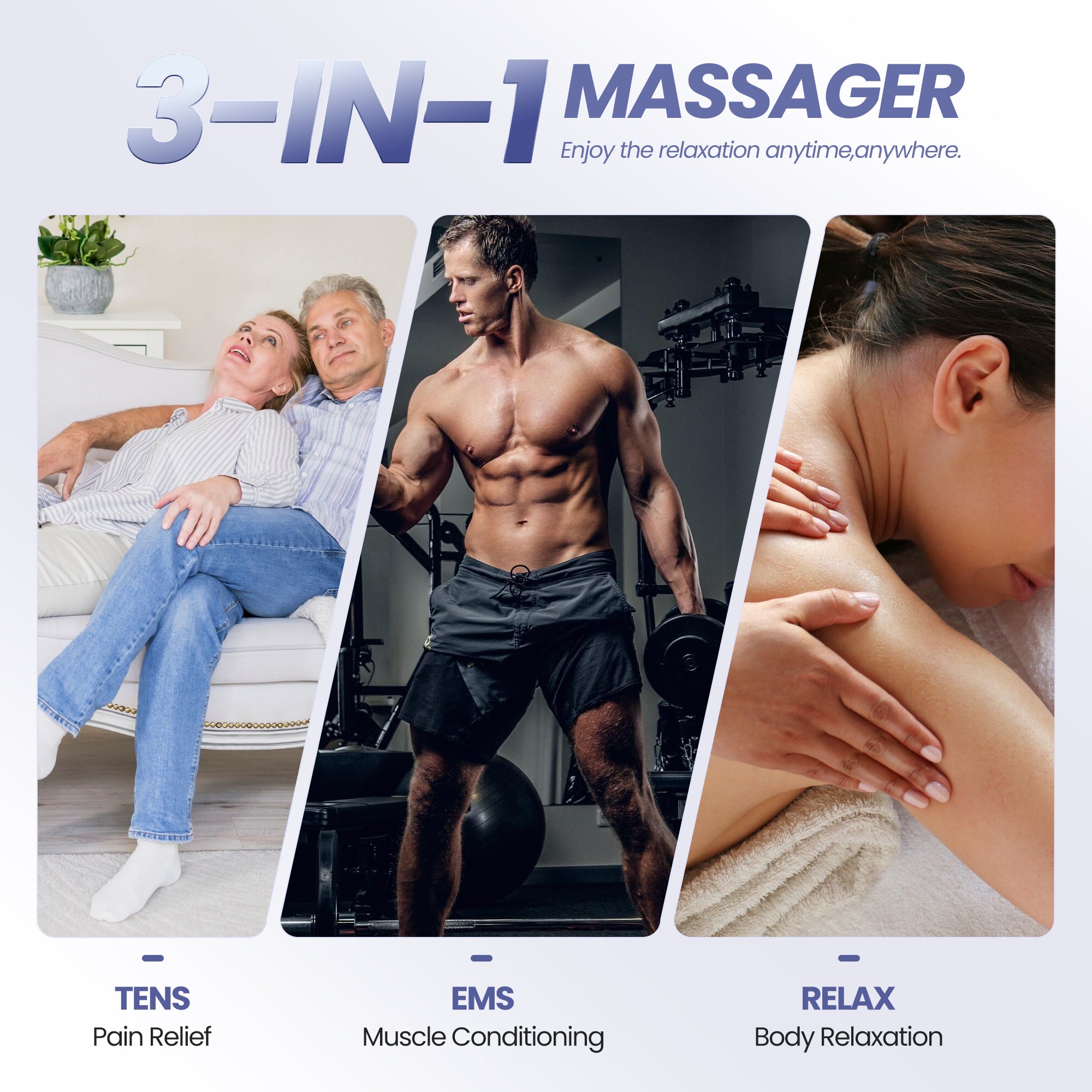 Ouwald TENS Unit Rechargeable Muscle Stimulator EMS Dual Channel with 10 Unit Replacement Electrode Pads, 28 Modes Electronic Pulse Massager for Back Neck Pain Management, Black