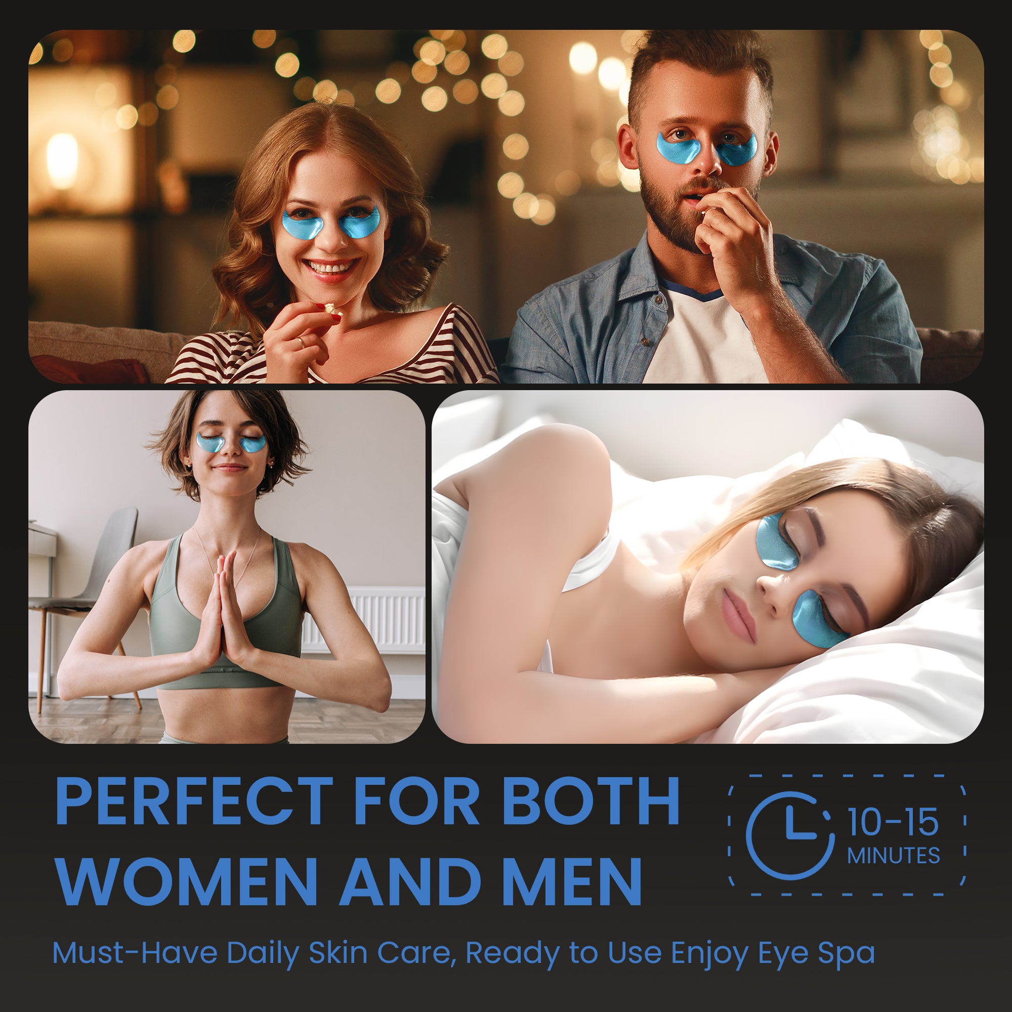 Ouwald Under Eye Patches, Eye Mask for Dark Circles, Puffy Eyes, Eye Bags & Wrinkles, Anti-Aging Hyaluronic Acid Eye Pads, 30 Pairs