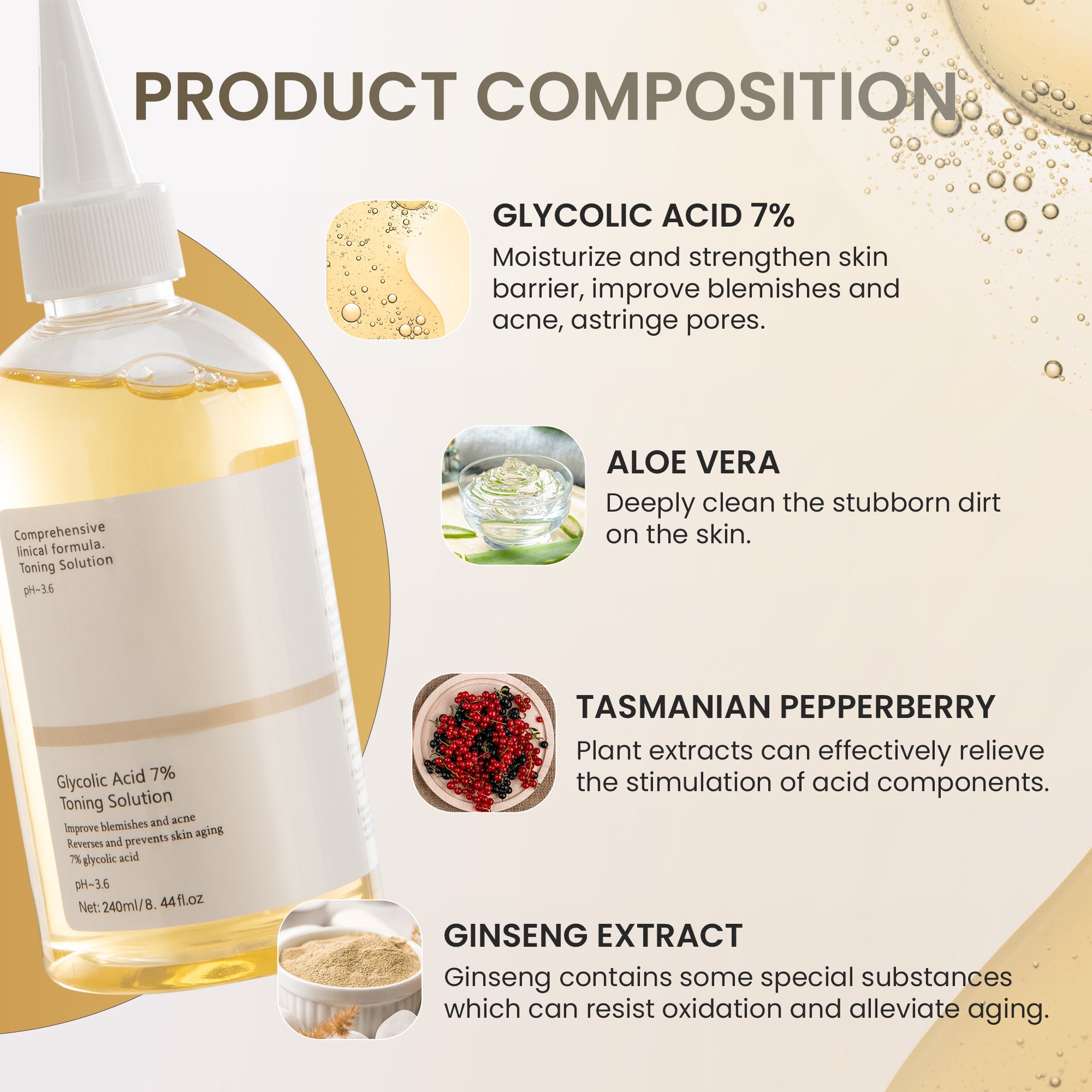 Glycolic Acid 7% Exfoliating Toner - 2 Pack (240ml x 2) – Gently Exfoliates & Hydrates