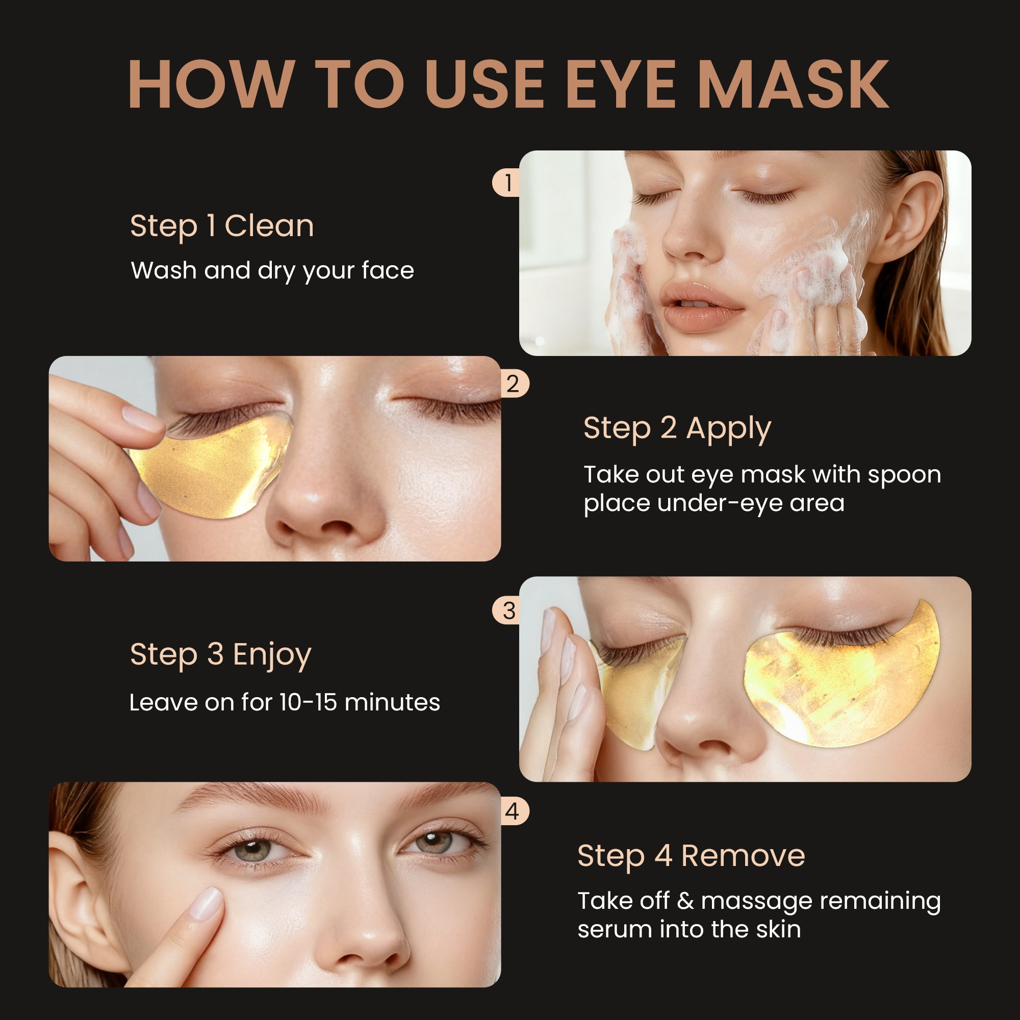 Ouwald Under Eye Patches, Eye Mask for Dark Circles, Puffy Eyes, Eye Bags, Wrinkles, Retinol & Collagen Anti-Aging Eye Pads, 30 Pairs