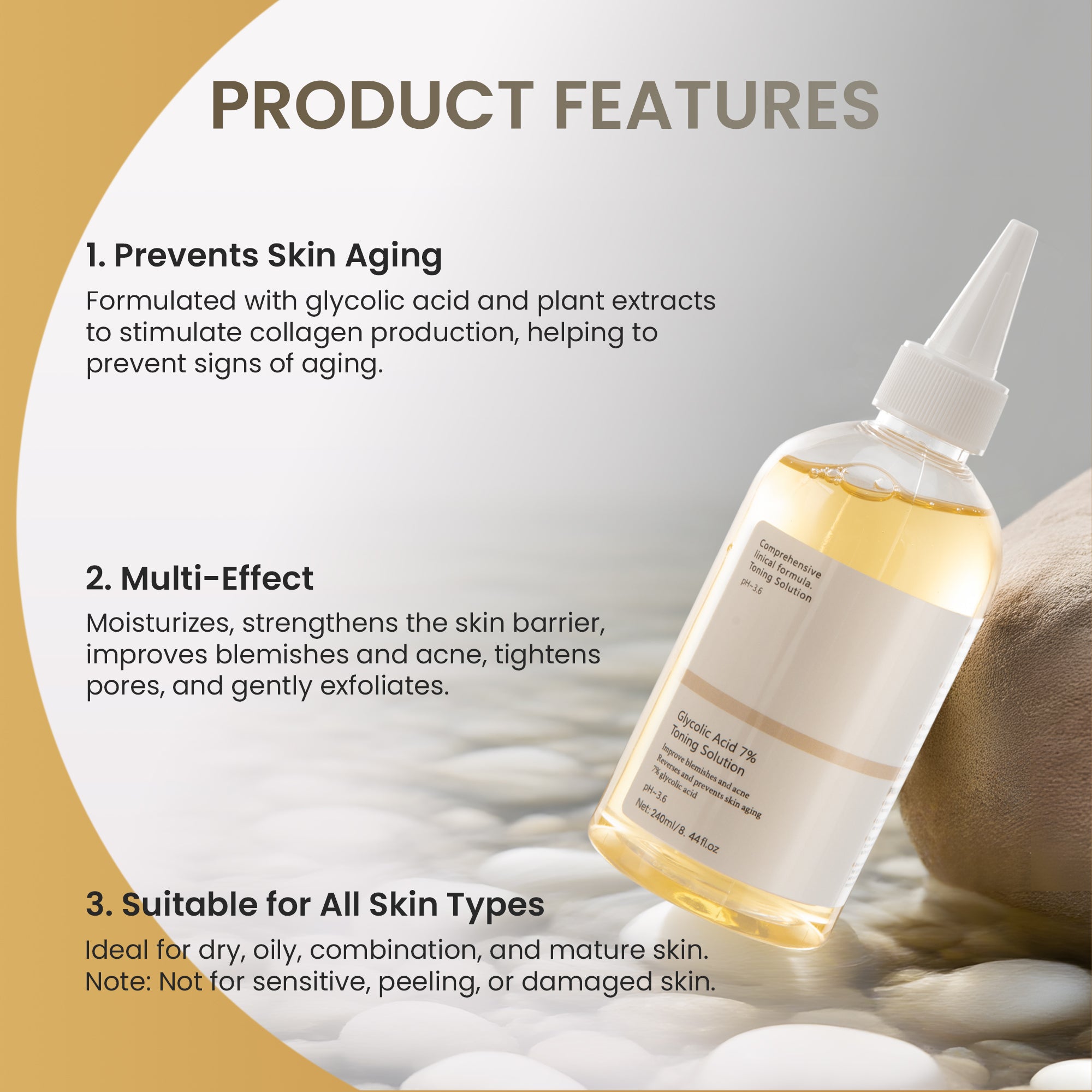 Glycolic Acid 7% Exfoliating Toner - 2 Pack (240ml x 2) – Gently Exfoliates & Hydrates