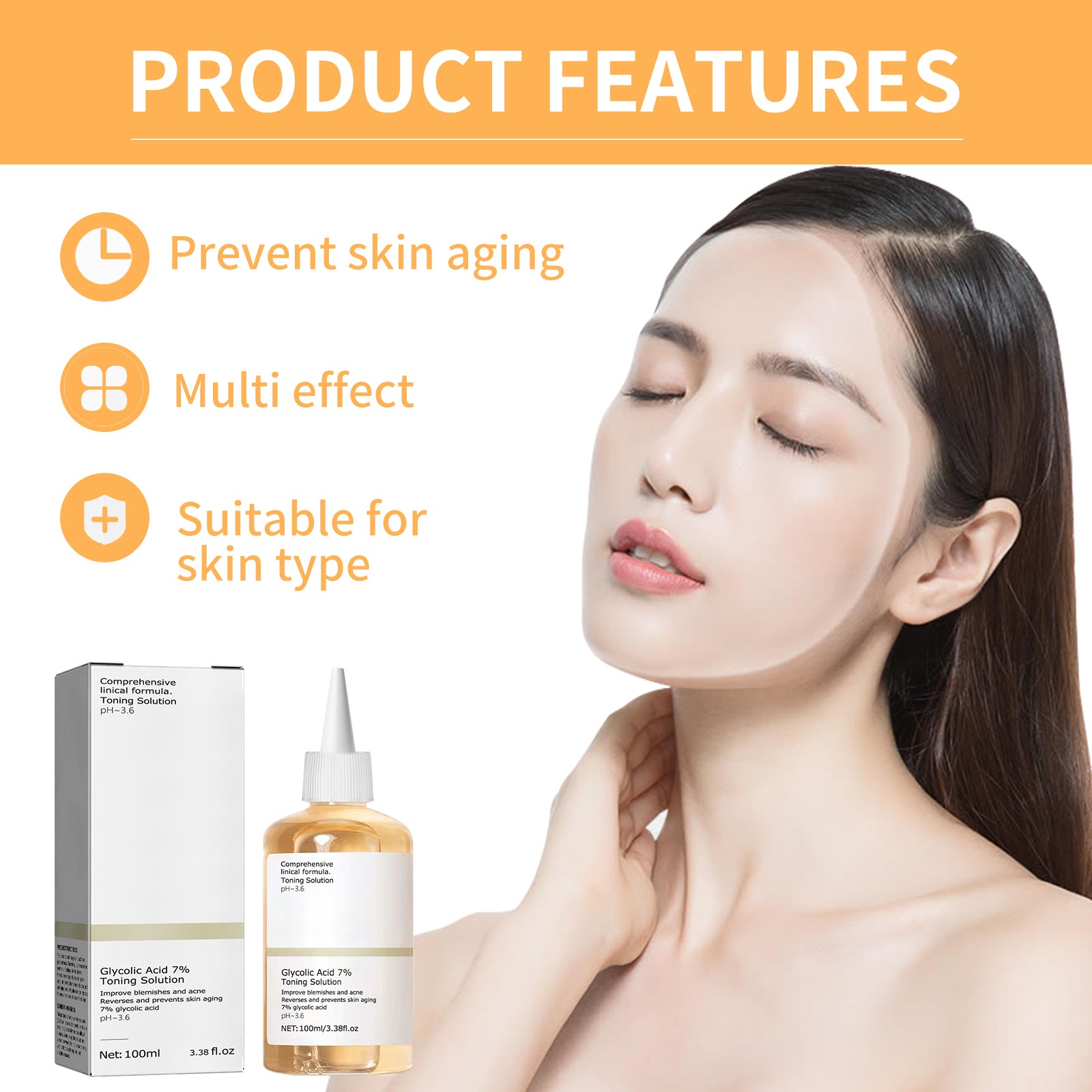 Glycolic Acid Toner 240ml Glycolic Acid 7% Exfoliating Toning Solution