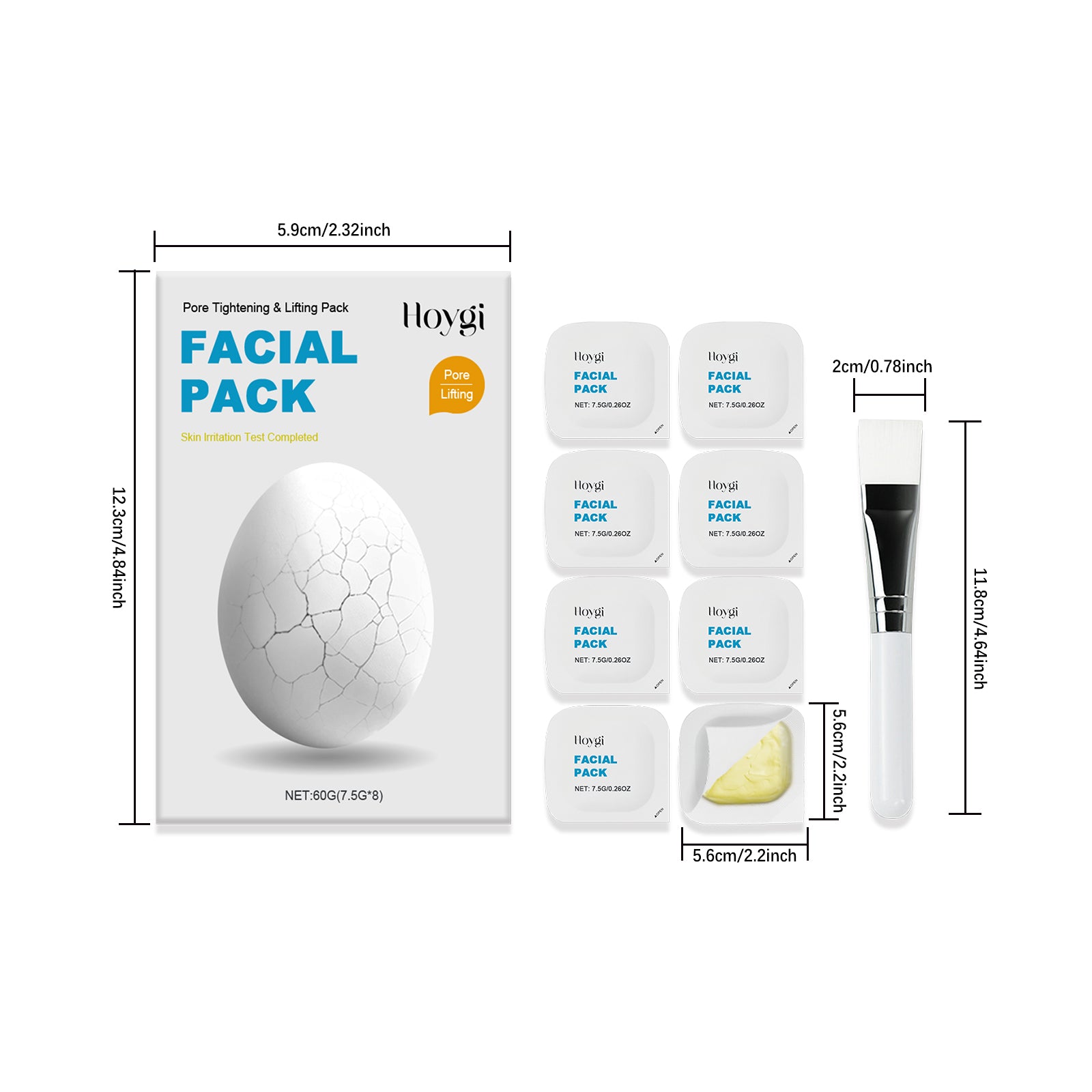 Zombie Face Mask – Hydrating, Firming Skincare Clay Mask for Pores & Wrinkles with Brush (8-Pack)