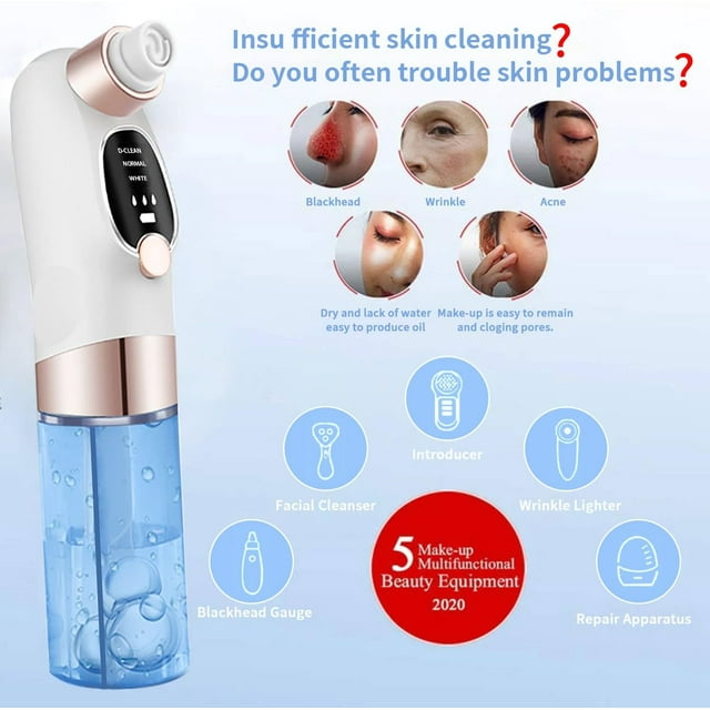 Suerbeaty Blackhead Remover Vacuum - 6 Suction Heads, Pore Cleanser Tool for Clear Skin, Facial Extractor for Women & Men - Professional Circulation Pore Vacuum Cleaner
