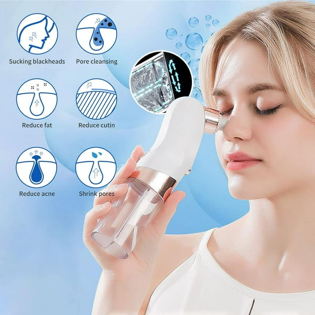 Suerbeaty Blackhead Remover Vacuum - 6 Suction Heads, Pore Cleanser Tool for Clear Skin, Facial Extractor for Women & Men - Professional Circulation Pore Vacuum Cleaner