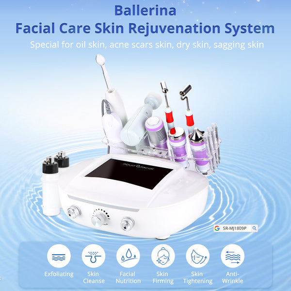 9 In 1 Blackhead Remove 3MHZ Ultrasound Scrubber Dermabrasion Machine for Spa Salon Studio Home Use | SR-MJ1809P