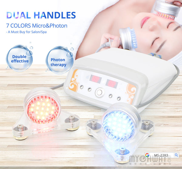 Portable Two Handles Photon LED Skin Rejuvenation Photon Micro Current Device for Spa Salon Studio Home Use | MS-22R3