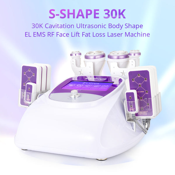 S Shape 6 in 1 30K Ultrasonic Cavitation RF Laser Machine Body Sculpting Skin Tightening for Spa Salon Studio Home Use | SD-45S6SB