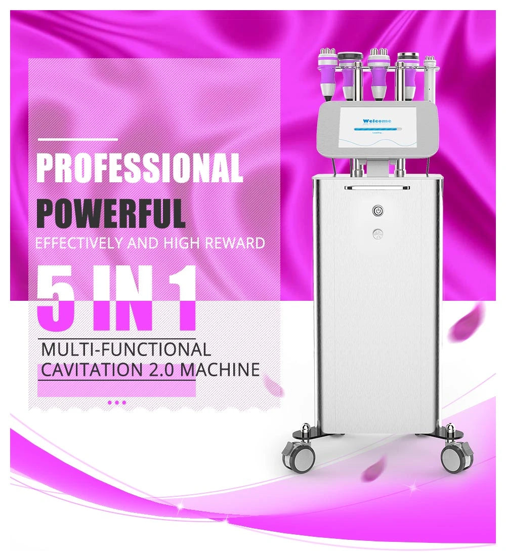 5 In 1 Cavitation Ultrasonic Vacuum RF Body Slimming Fat Loss Beauty Machine